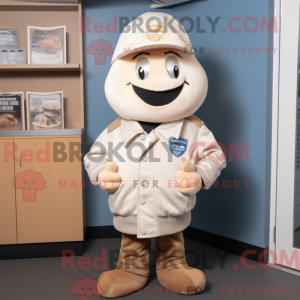 Mascot character of a Beige...