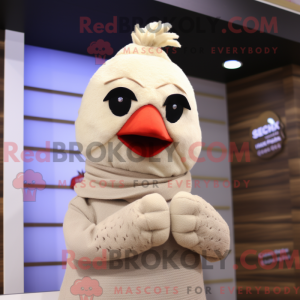 Mascot character of a Beige...