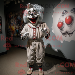 Maskot-karakter av en sølv...