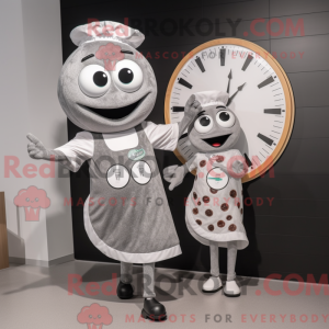 Maskot karakter af en grå...