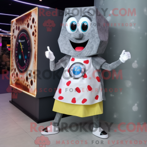 Maskot karakter af en grå...