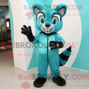 Mascot character of a Cyan...