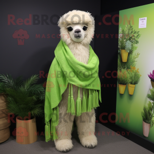 Lime Green Alpaca mascotte...