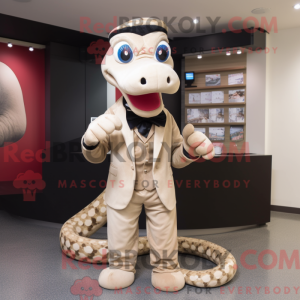 Mascot character of a Beige...