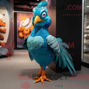 Mascot character of a Cyan...