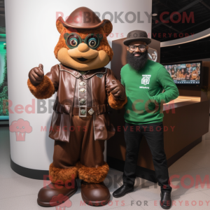 Mascot character of a Brown...