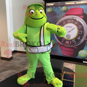 Postava maskota Lime Green...