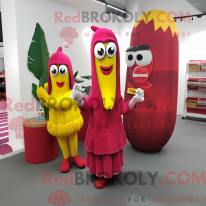 Mascottefiguur van een rode...