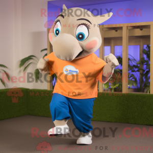 Mascot character of a Tan...
