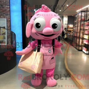 Mascot character of a Pink...