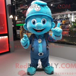 Mascot character of a Cyan...