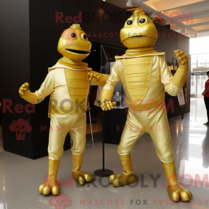Maskotfigur af en Gold...