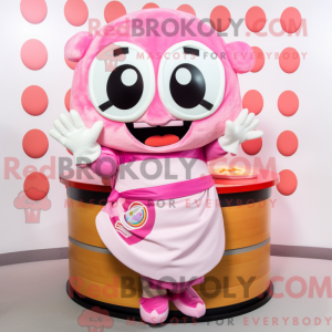 Maskotkarakter af en Pink...