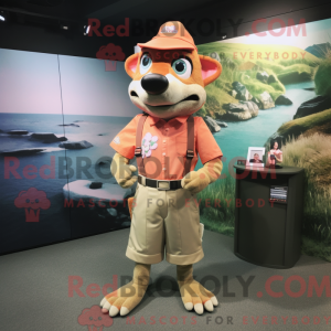 Mascot character of a Tan...