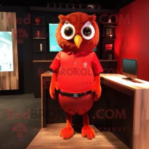 Red Owl maskot kostume...