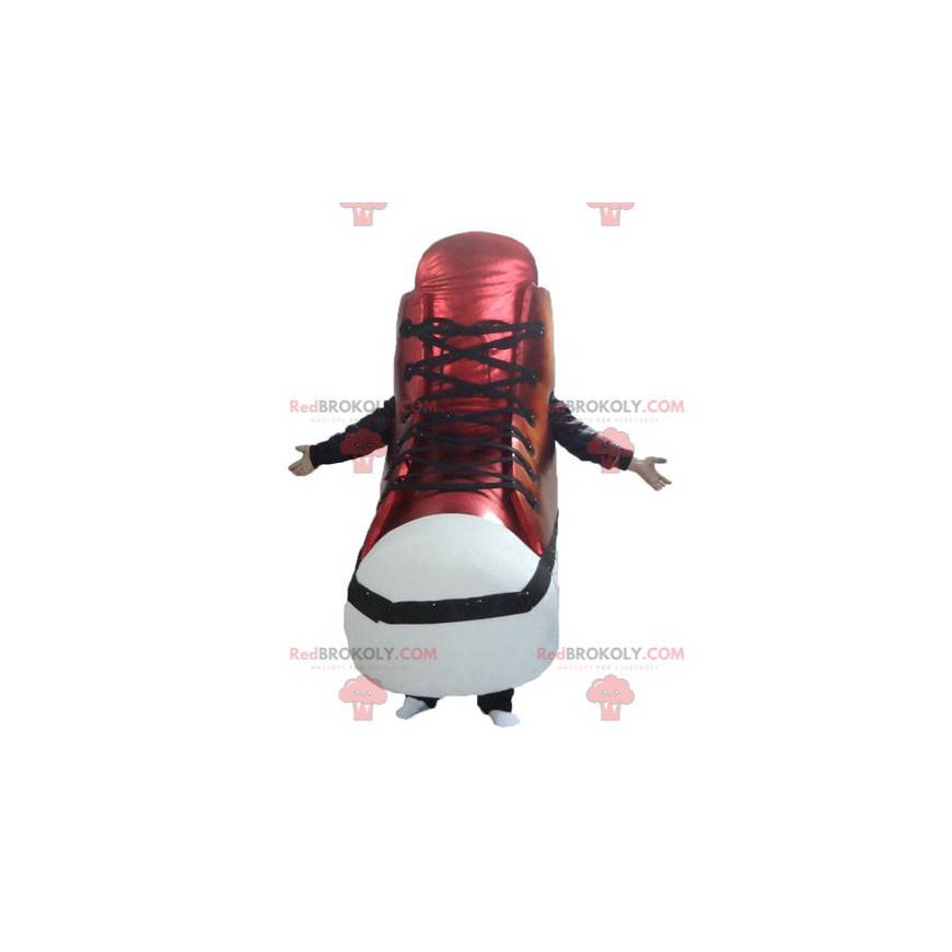 Giant red and white basketball shoe mascot - Redbrokoly.com