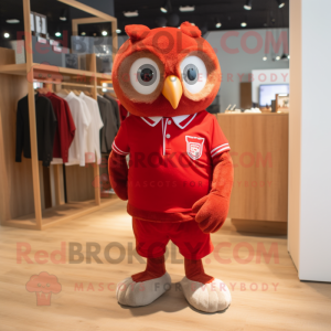 Red Owl maskot drakt figur...