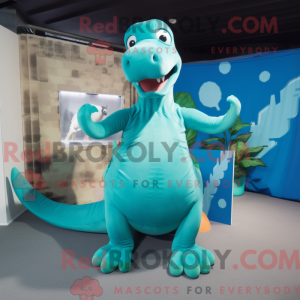 Maskot karakter af en cyan...