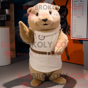 Mascot character of a Beige...