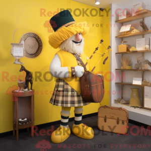 Mascottefiguur van een gele...