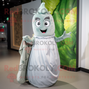 Silver gurka maskot kostym...