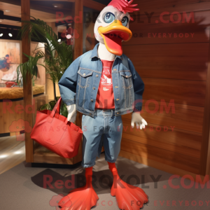 Maskot karakter av en rød...