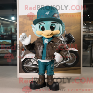 Mascot character of a Teal...