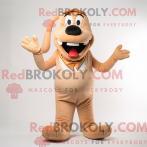 Maskotkarakter af en beige...
