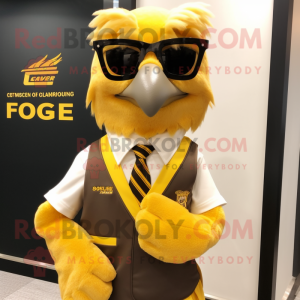 Gold Eagle maskot kostume...