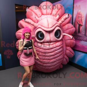 Maskottchen eines rosa...