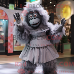 Personagem de máscara de um grande orangotango com pele e pescoço - Mascotes orangotango - REBROKO_422617 - RedBrokoly.com