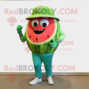 Grønn vannmelon maskot...