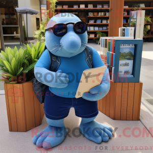 Maskottchen eines blauen...