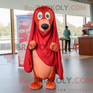 Maskot karakter af en Red...