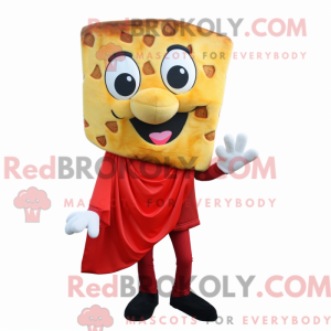 Maskot karakter af en rød...