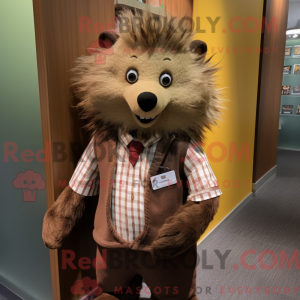 Mascot character of a Brown...