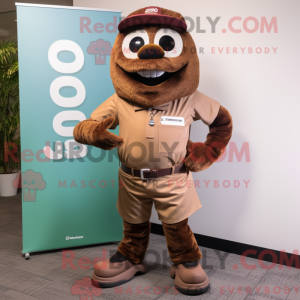 Mascot character of a Brown...
