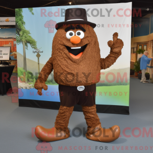 Mascot character of a Brown...