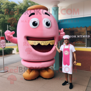 Pink Hamburger maskot...