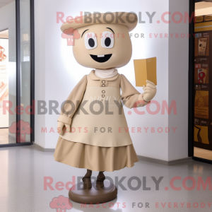 Maskotkarakter av et beżowy...