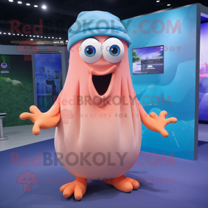 nan Squid mascot costume character dressed with a V-Neck Tee and Foot pads