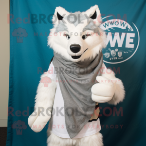 White Say Wolf mascotte...