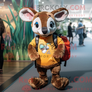 Mascot character of a Brown...