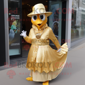 Gold Gull maskot kostym...
