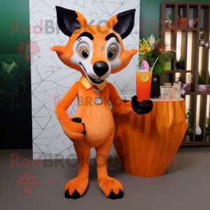 Orange Dingo maskot kostume...