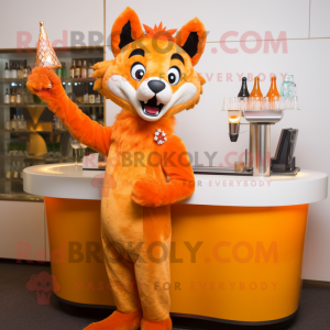 Orange Dingo maskot kostume...