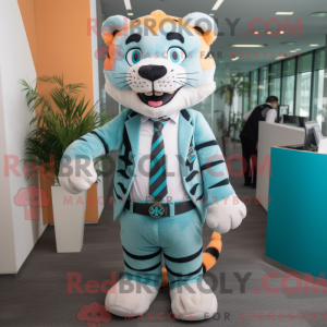 Mascot character of a Cyan...