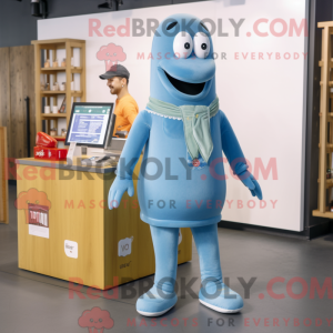 Mascot character of a Cyan...