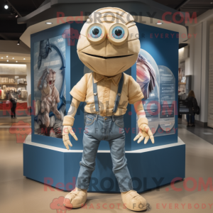 Maskotkarakter af en beige...