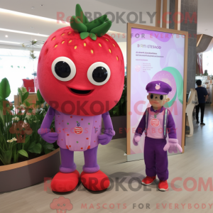Máscara de proteção de um vestido de lavanda com macacão e fecho - Mascotes de morango - REBROKO_423617 - RedBrokoly.com